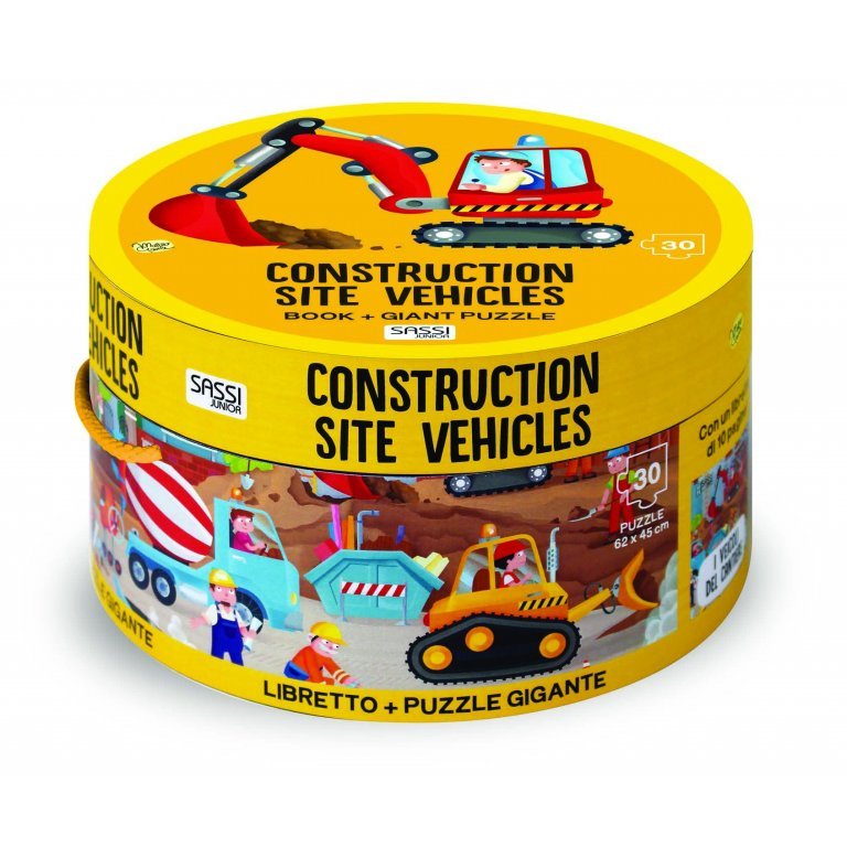 Book and Giant Puzzle - Construction Site Vehicles